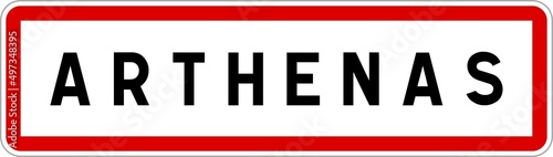 Panneau entrée ville agglomération Arthenas / Town entrance sign Arthenas