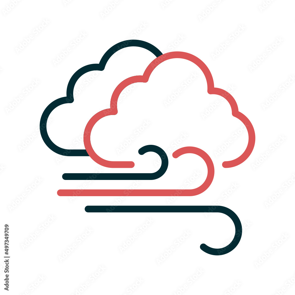 Cloudy Windy Icon Cloudy Windy Icon