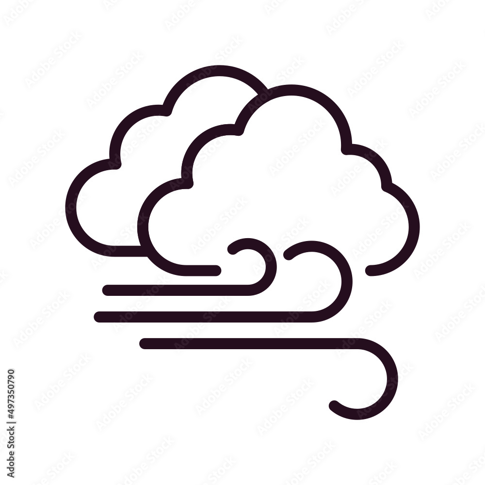 Cloudy Windy Icon Cloudy Windy Icon