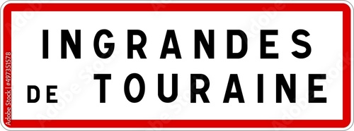 Panneau entrée ville agglomération Ingrandes-de-Touraine / Town entrance sign Ingrandes-de-Touraine