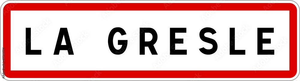 Panneau entrée ville agglomération La Gresle / Town entrance sign La Gresle