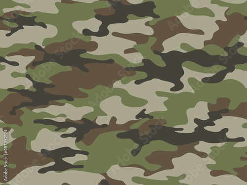 Camouflage seamless pattern. Military texture. Print on fabric and clothing. Vector illustration