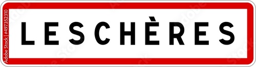 Panneau entrée ville agglomération Leschères / Town entrance sign Leschères