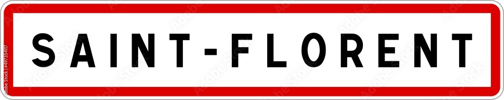 Panneau entrée ville agglomération Saint-Florent / Town entrance sign Saint-Florent