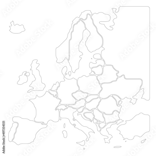 Simplified smooth map of Europe