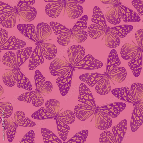 butterfly color trends seamless pattern