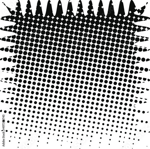 White and black circles, gradient halftone background. Vector illustration.