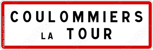 Canvastavla Panneau entrée ville agglomération Coulommiers-la-Tour / Town entrance sign Coul