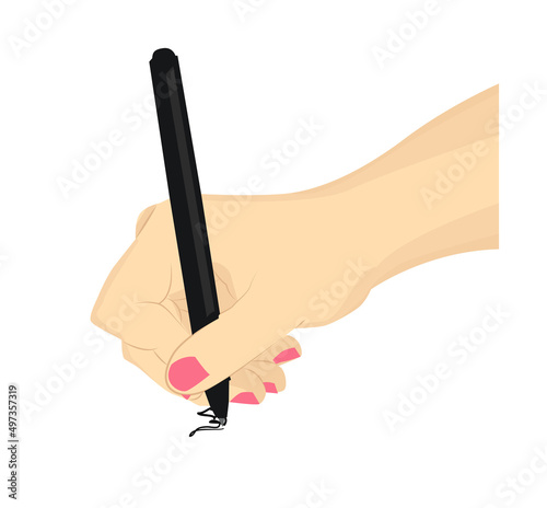 Woman's hand with a pen