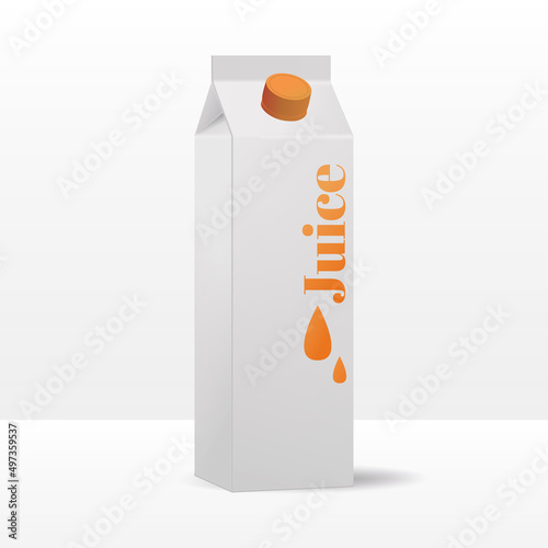 White Orange Juice Packing. Design Mockup. Vector illustration