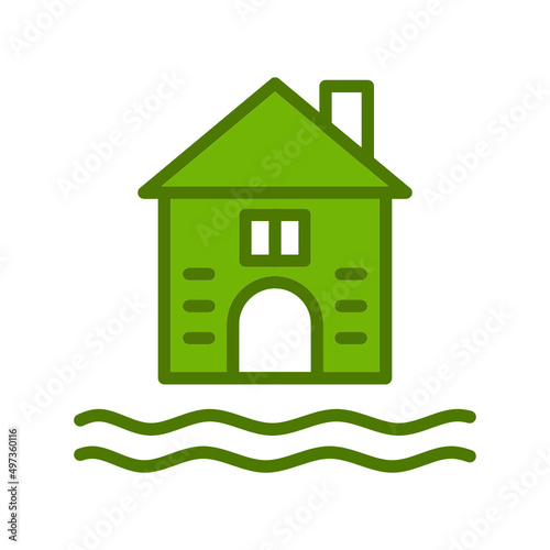 Flooded House Icon