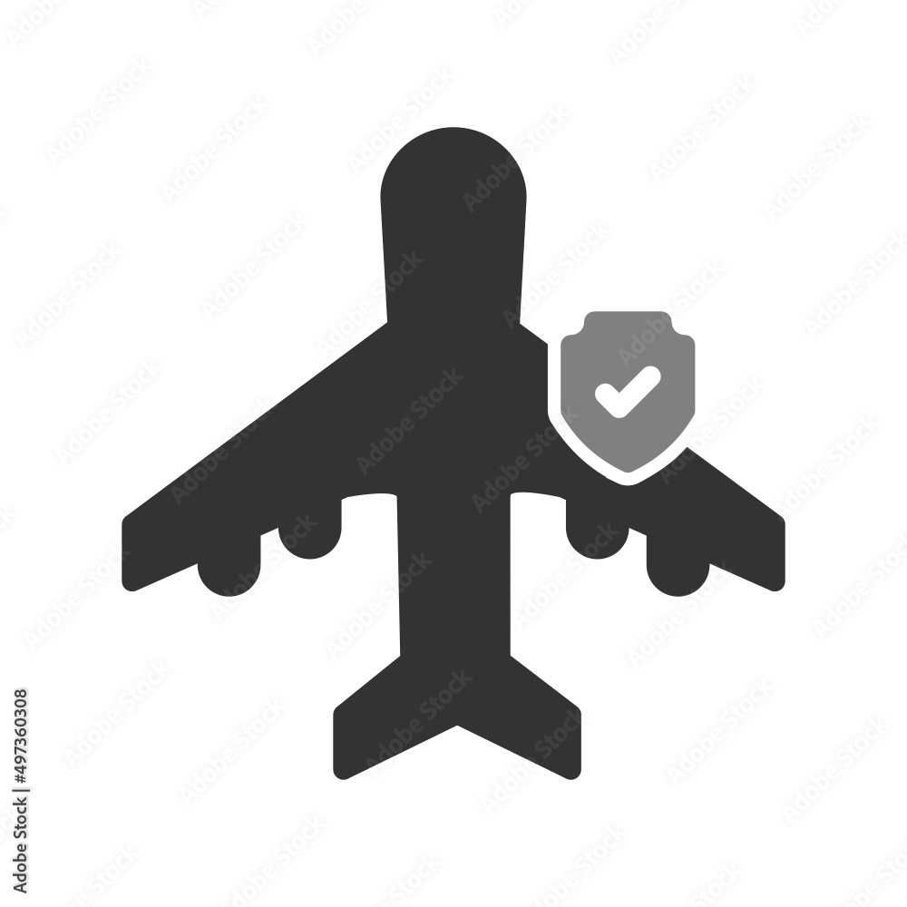 Fototapeta premium Airplane Insurance Icon