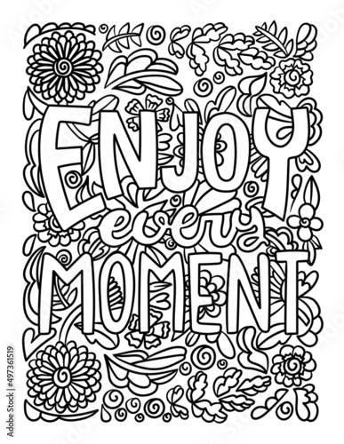 Enjoy Every Moment Motivational Quote Coloring 