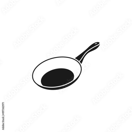 frying pan logo icon design template vector