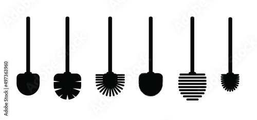 Toilet brush icon or pictogram for toilets. Vector wc symbol. Restroom or bathroom pictogram. Toilets, cleaning. Please keep toilet clean. cleanup.