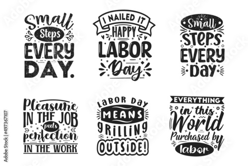 Hand drawn happy Labor day lettering typography for holiday greetings and invitations and T-shirt. United States Labor Day .