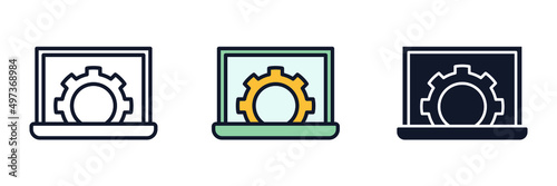 it engineering icon symbol template for graphic and web design collection logo vector illustration