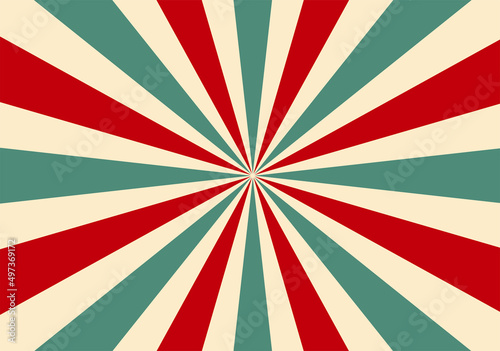 retro sun burst background with colorful stripes and rays vector