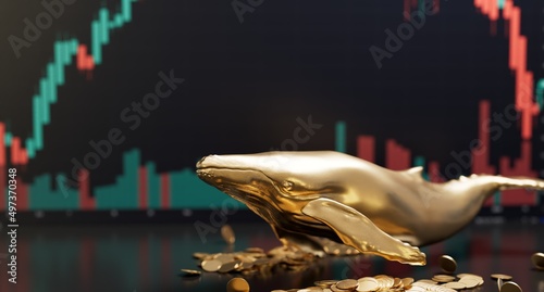 Crypto Whale Bitcoin Cryptocurrency Large Investor Holding Coin Asset	
 photo