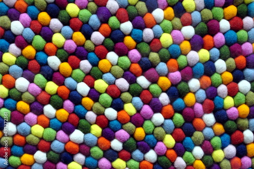 Colorful wool yarn balls texture background.