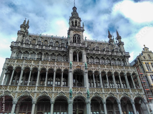 The gothic Town Hall of the City of Brussels, Belgium on the Grand-Place 