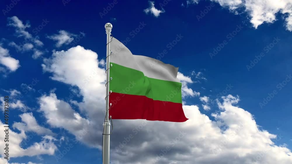 Bulgaria flag, flag fluttering like in the wind