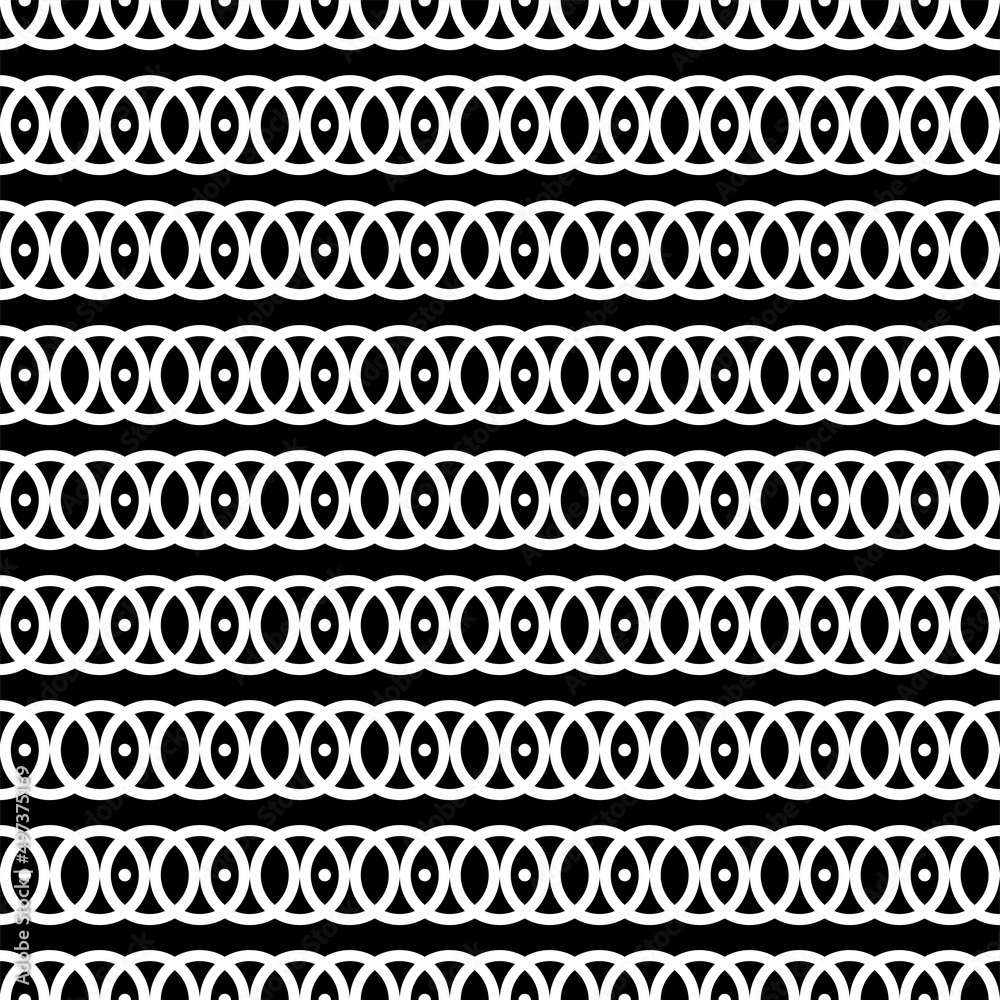 Vector illustration. Geometric seamless pattern. Solid dots and rhombus-shaped linear circles. Spotted monochrome background. Simple black ( gray ) and white abstract pattern. Vector illustration. Geometric seamless pattern. Solid dots and rhombus-shaped linear circles. Spotted monochrome background. Simple black ( gray ) and white abstract pattern.