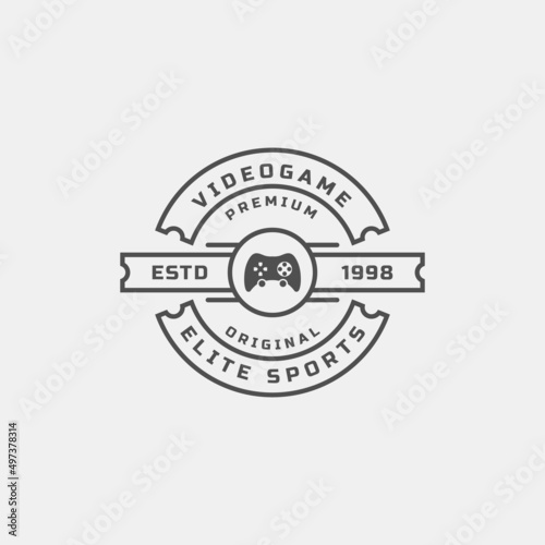 Vintage Retro Electronic Sports Badges and Labels with Gamepads Logo Design Inspiration