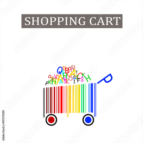 Trolley flat vector icon that describe concept such as online shopping, empty kart