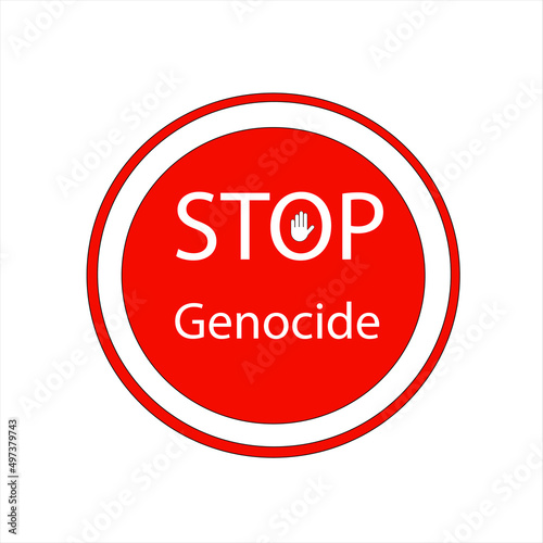 Warning sign (genocide), vector illustration.Eps10 stop