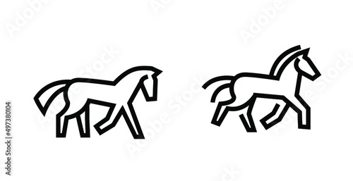 Horse logo design. Line art style. Use it for sign, branding, package or banner desing.