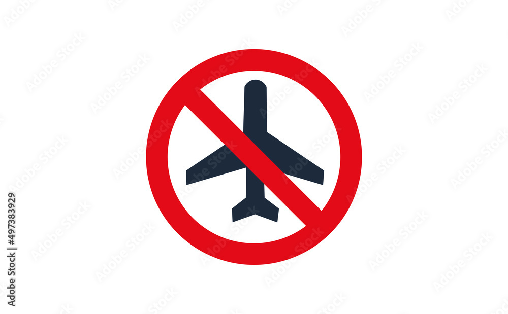 Forbidden sign plane Vector Illustration. Prohibited airspace.
Forbidden sign plane Vector Illustration. Prohibited airspace.