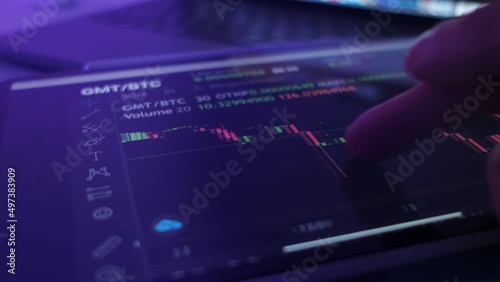 bitcoin e-currency rates are viewed on a tablet