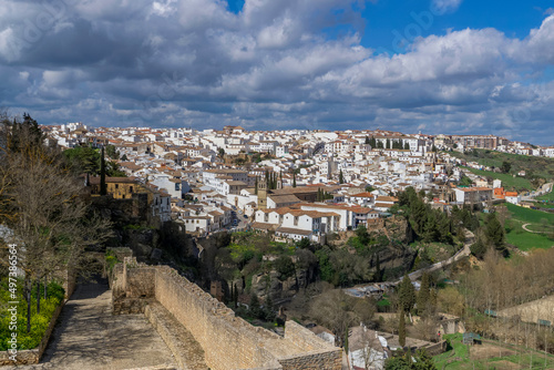 panoramic view of the city of ronda, malaga, andalucia spain
