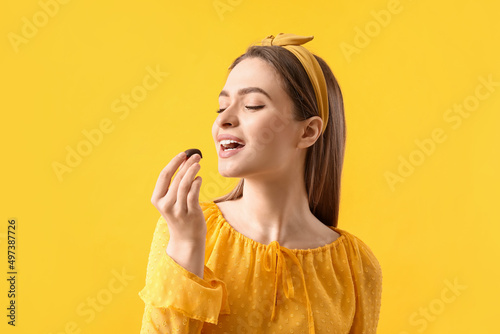 Beautiful young woman with ...