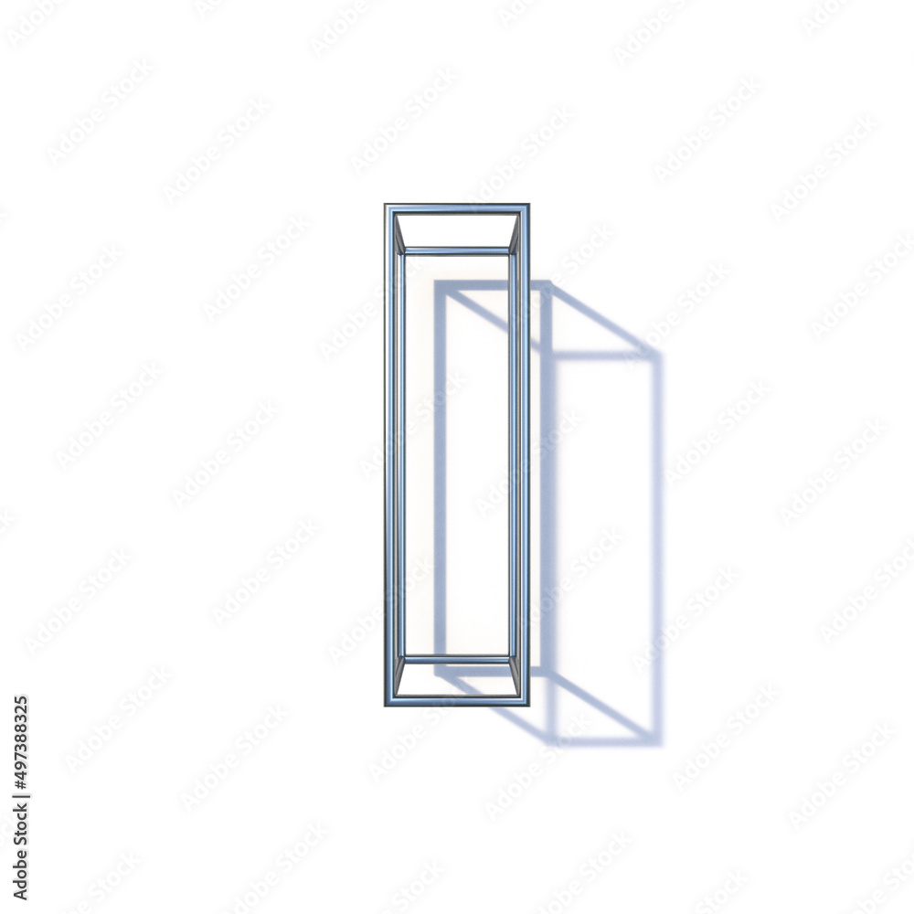 Steel wire frame font Letter I 3D Steel wire frame font Letter I 3D