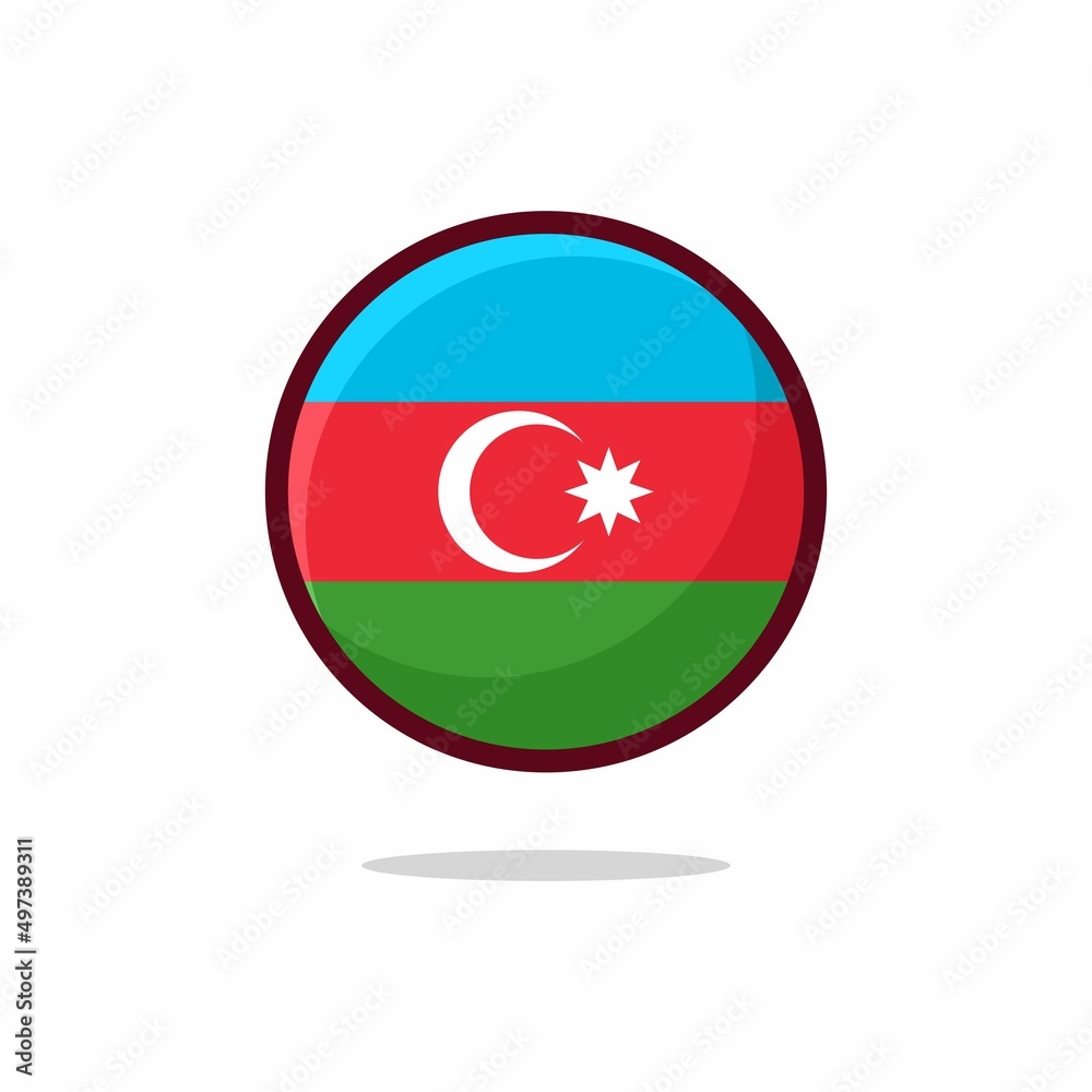Azerbaijan Flag Icon. Azerbaijan Flag flat style isolated on a white background - stock vector. Azerbaijan Flag Icon. Azerbaijan Flag flat style isolated on a white background - stock vector.