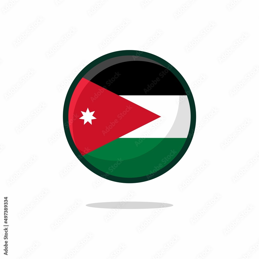 Jordan Flag Icon. Jordan Flag flat style isolated on a white background - stock vector. Jordan Flag Icon. Jordan Flag flat style isolated on a white background - stock vector.