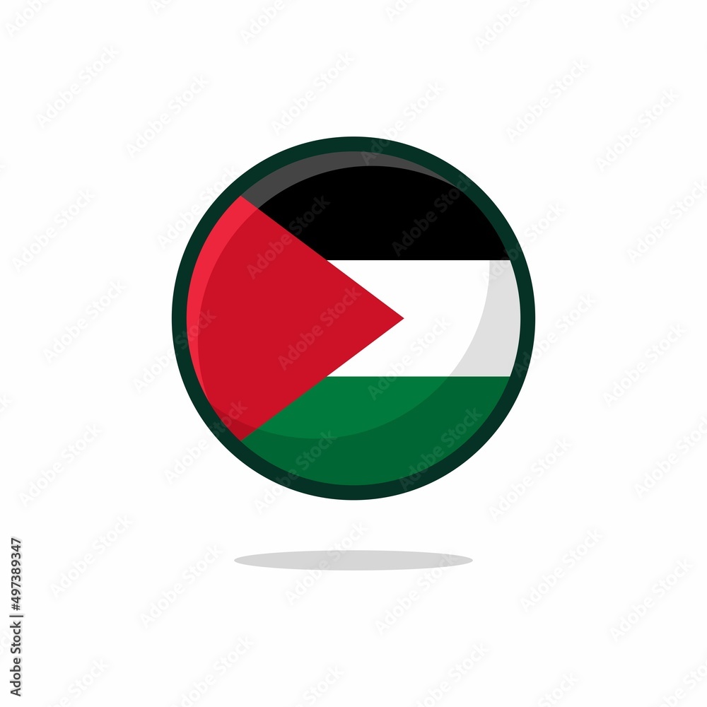 Palestine Flag Icon. Palestine Flag flat style isolated on a white background - stock vector. Palestine Flag Icon. Palestine Flag flat style isolated on a white background - stock vector.