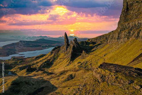 Sunset over the Old Man of Storr, Isle of Skye, Scotland