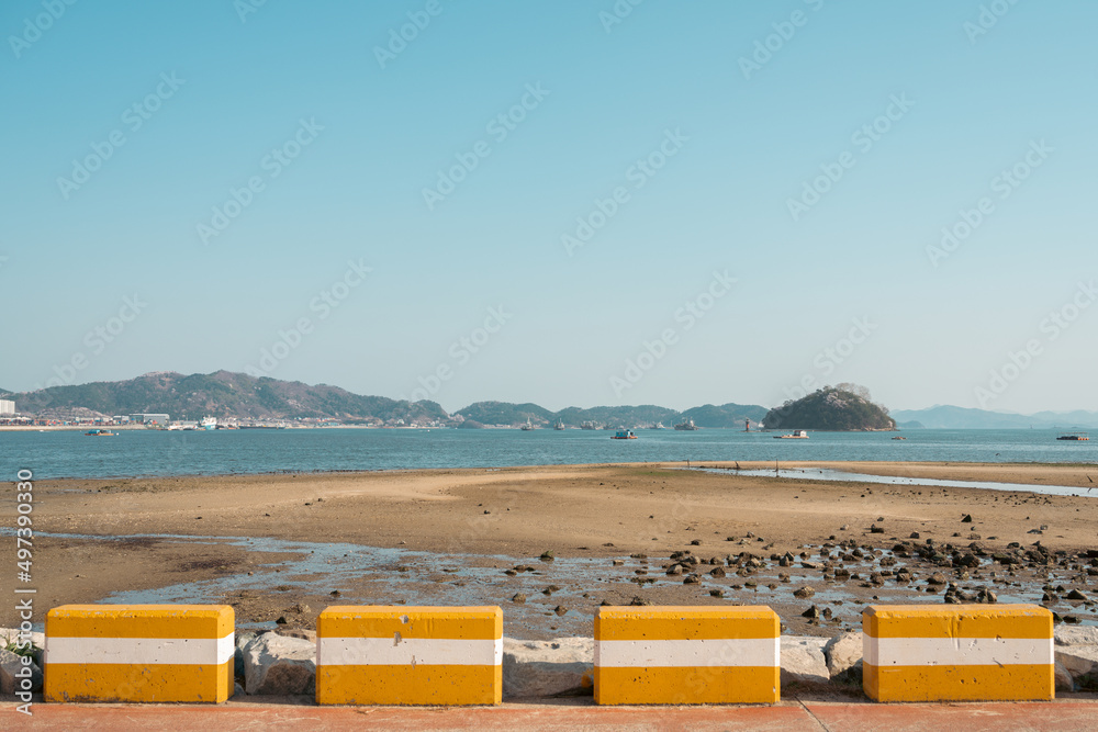 Jinhaeru beach park in Changwon, Korea