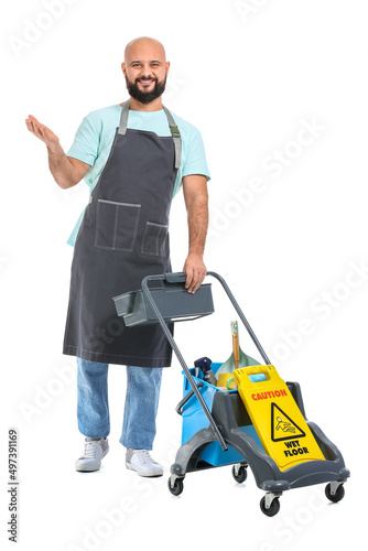 Male worker of cleaning ser...