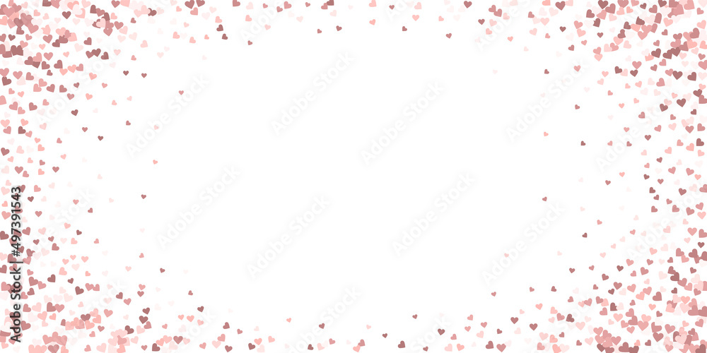Obraz premium Pink heart love confettis. Valentine's day vignett