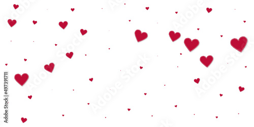 Red heart love confettis. Valentine's day falling