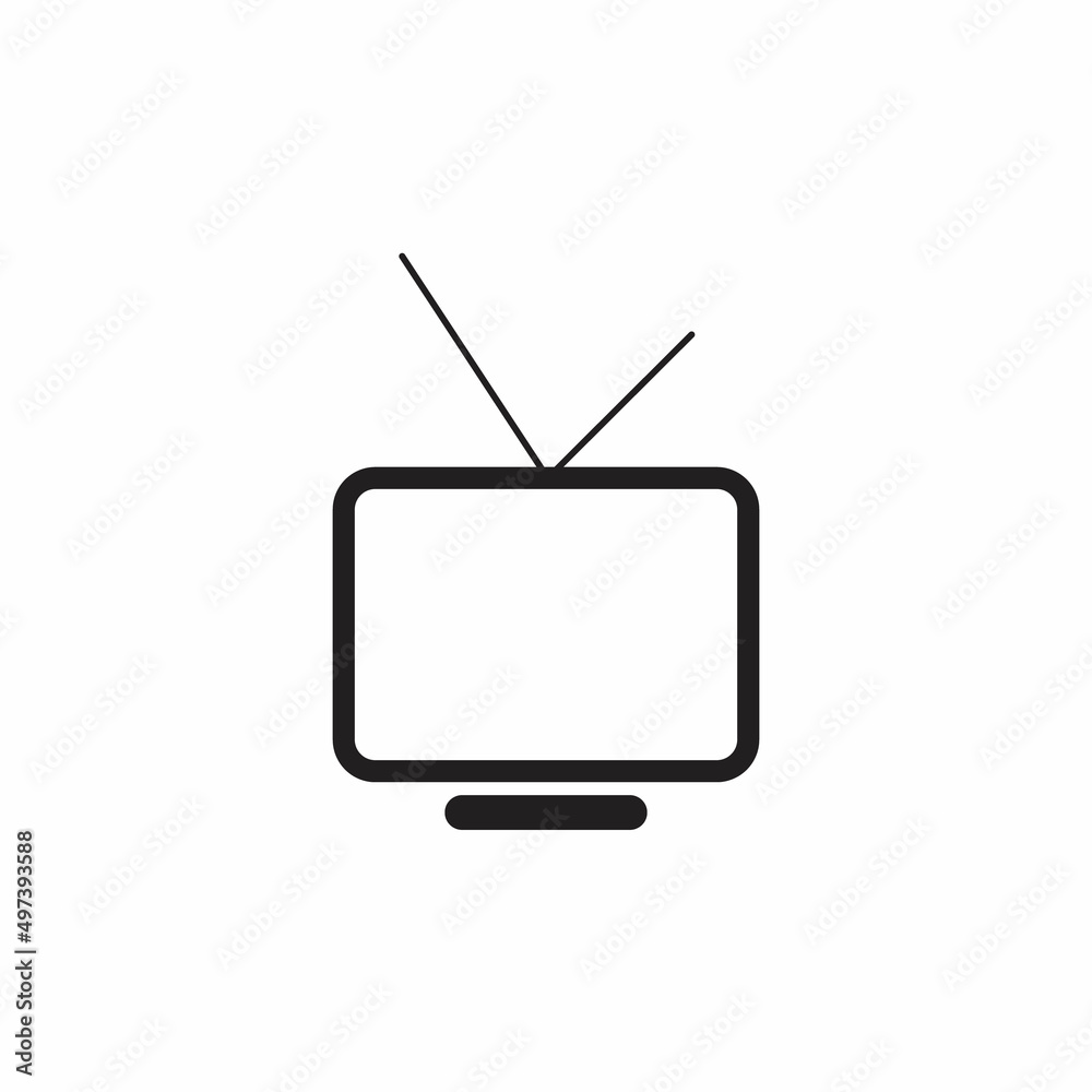 TV, Television Icon Vector in Monochrome Style TV, Television Icon Vector in Monochrome Style