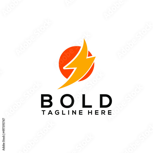 Thunder Bold Logo Design Concept Vector