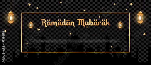Ramadan Mubarak background design for greeting card, banner, event, or poster. Islamic background. Vector illustration