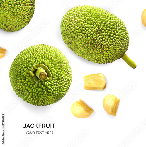 Tableau sur toile Creative layout made of jackfruit on the white background