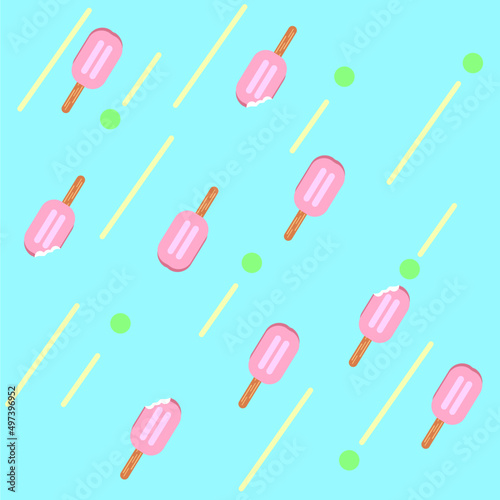 lindo patrón de paletas de helado, colores pasteles