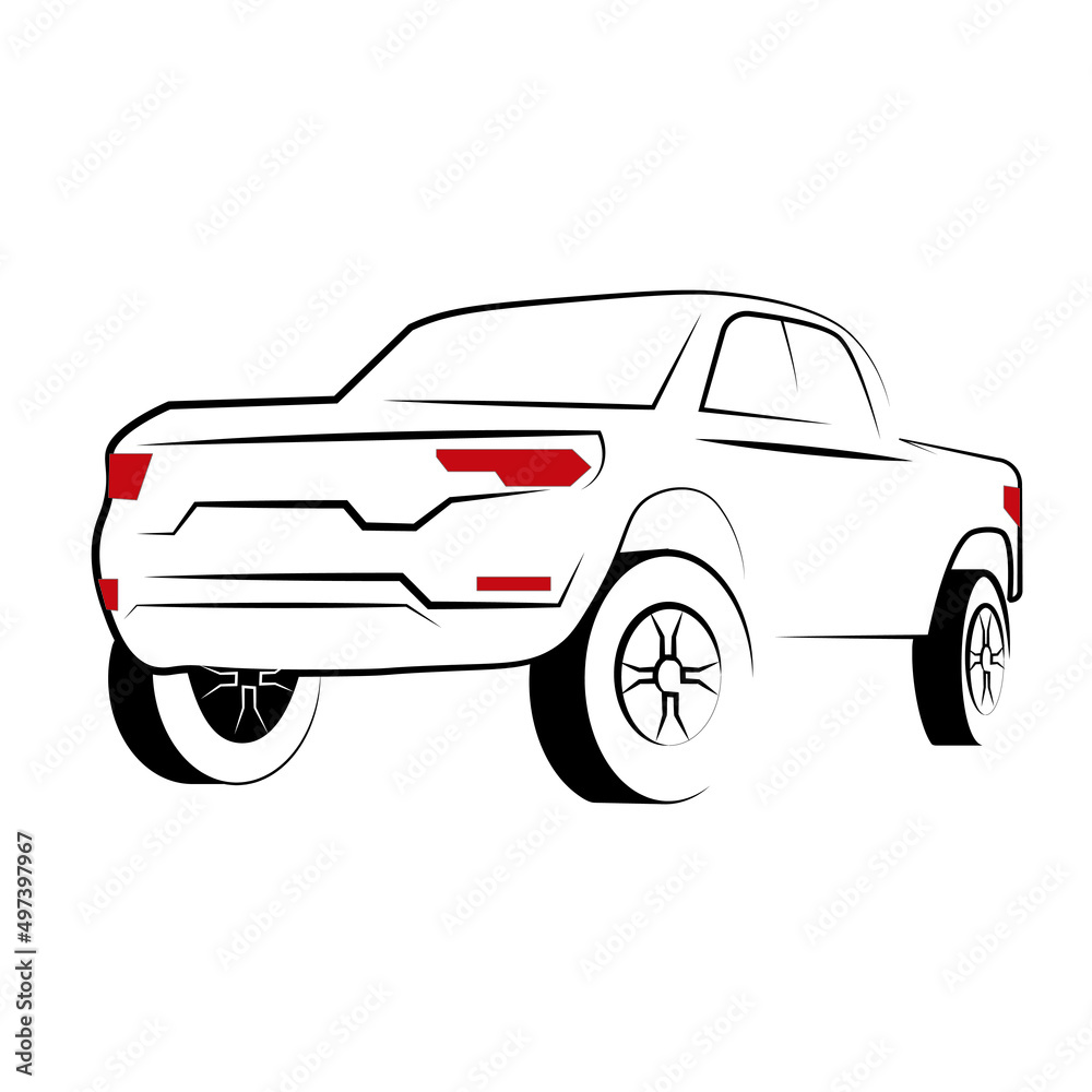 illustration vector of car . Car isolated illustration icon,Vector line, Transport icon, Transportation concept, Line vector